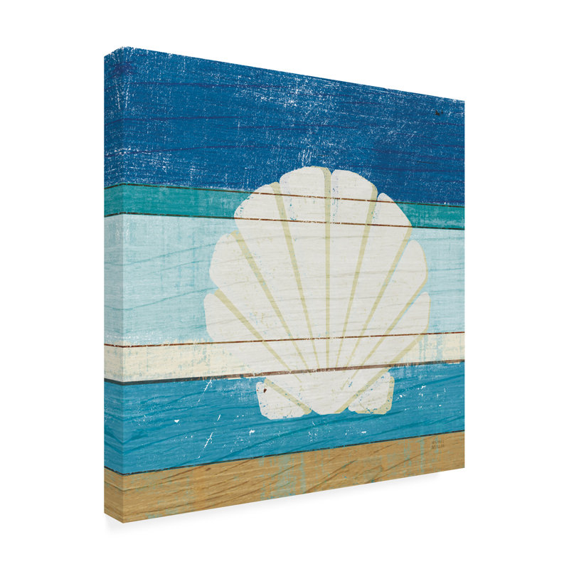 Michael Mullan, toile d'extérieur «Beachscape Shell V2», H 14 po x l 14 po x P 1,5 po