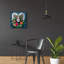 Art mural en verre acrylique 24 po x 24 po Epic Art «Longhorn Sheep With Wreath» par Heather-1910669021