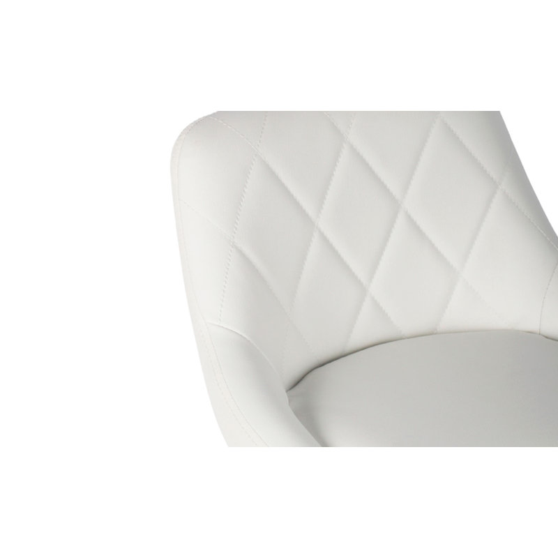 Tabouret de bar rotatif à hauteur ajustable en similicuir Claudia, Blanc