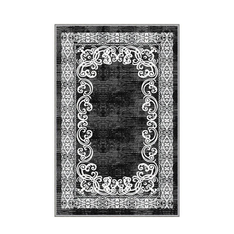 Stylish Woven Carpet, 31.5 x 47.2 inches | 100% Polyester, Pile Height: 0.04 inches, Total Height: 0.31 inches | Antibacterial, Non-Slip PVC Felt Underside | Machine Washable, Perfect for Living Room & Bedroom Decor