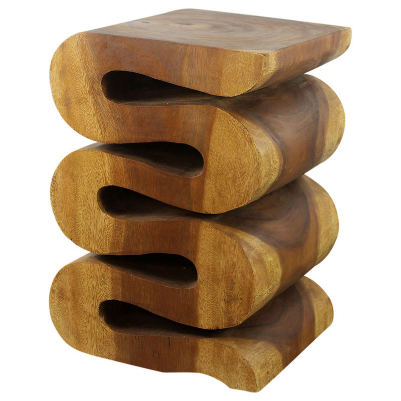 Raechell Solid Wood End Table, Oak Wood, 20" H x 14" W x 12" D