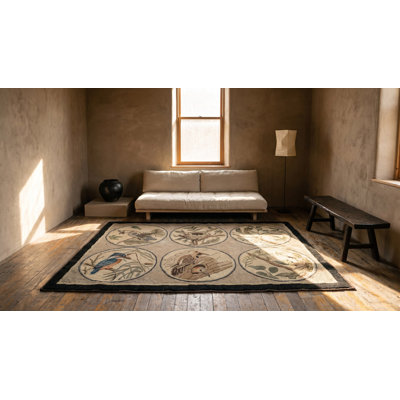 Tapis d'oiseau antique crochu