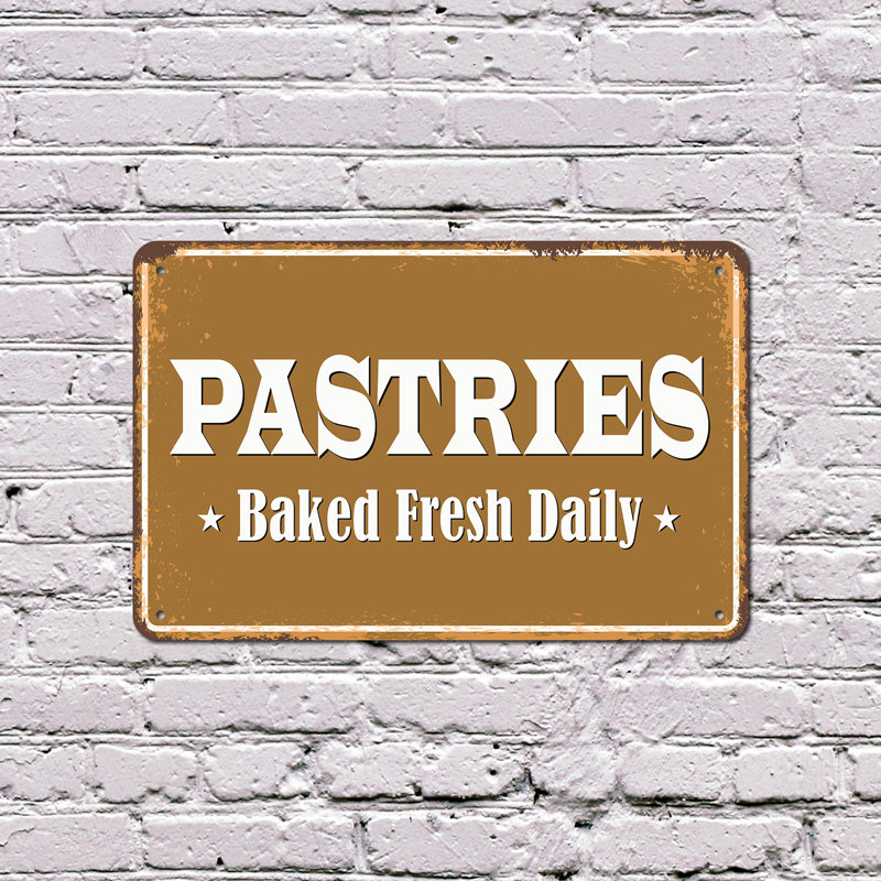 Enseigne en plastique 13 po x 20 po Pastries Street