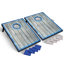 Hathaway Atlantic LED Cornhole Board Set – Includes 8 Rip-Resistant Bean Toss Bags & 2 Target Boards with Built-In Cornhole Lights & Nylon Carrying Bag for Portability – Blue/White