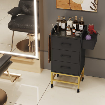Support pour séchoir à cheveux avec roues verrouillables Leighan Salon