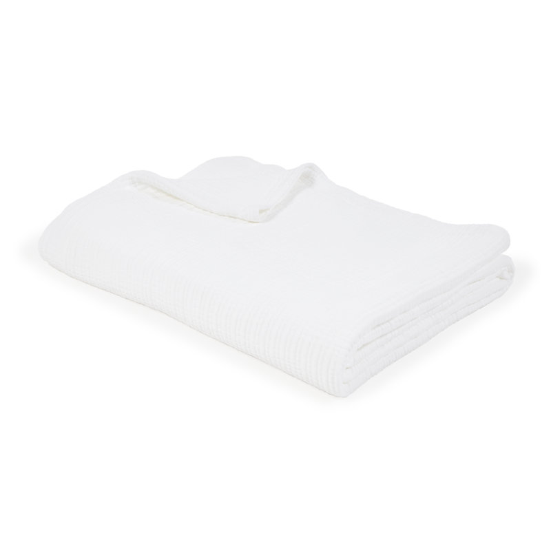 Couverture 100% coton Chatham, Grand, Blanc