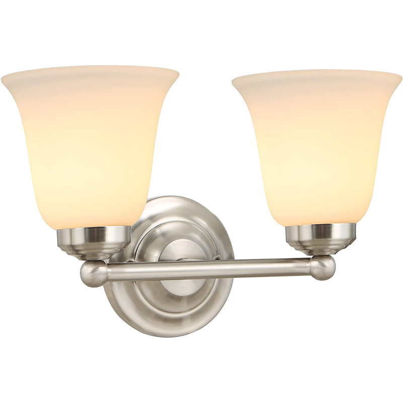 Éclairage pour salle de bain 2 lumières en nickel satiné