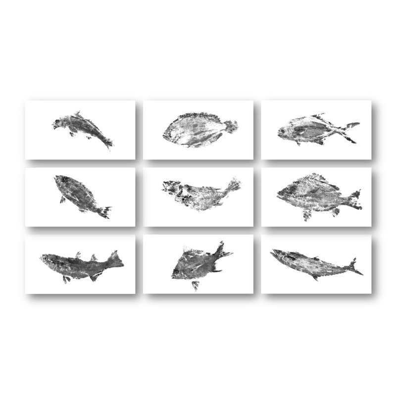 Black and White Fish Print Canvas