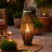 Prish Tall Lantern, Glass Insert, 33 Inch Green Bamboo Frame, Hemp Rope