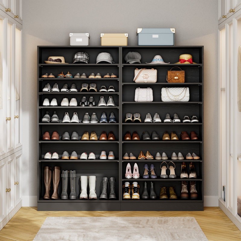 Range-chaussures 40 paires avec tablettes réglables, Noir