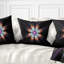 Fleurs abstraites sur fond noir - coussin à imprimé floral-29892858-29896357