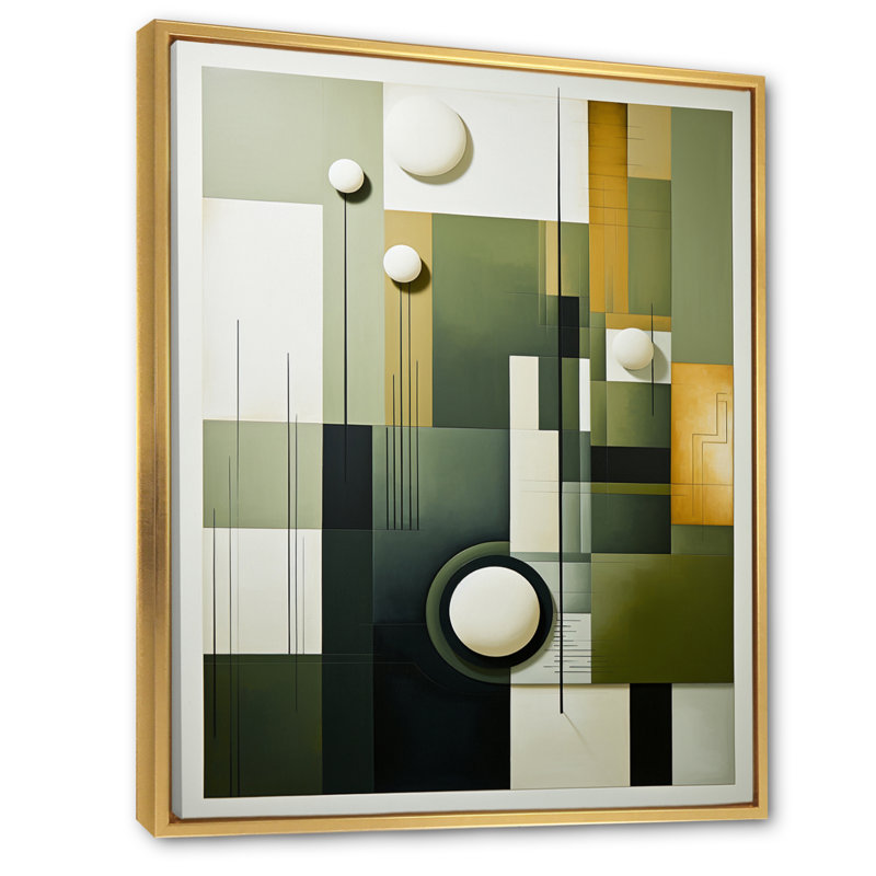 «Jaimmie Golf Harmonious Collage I», reproduction sur toile, Cadre flottant doré, H 32 po x l 24 po x P 1 po