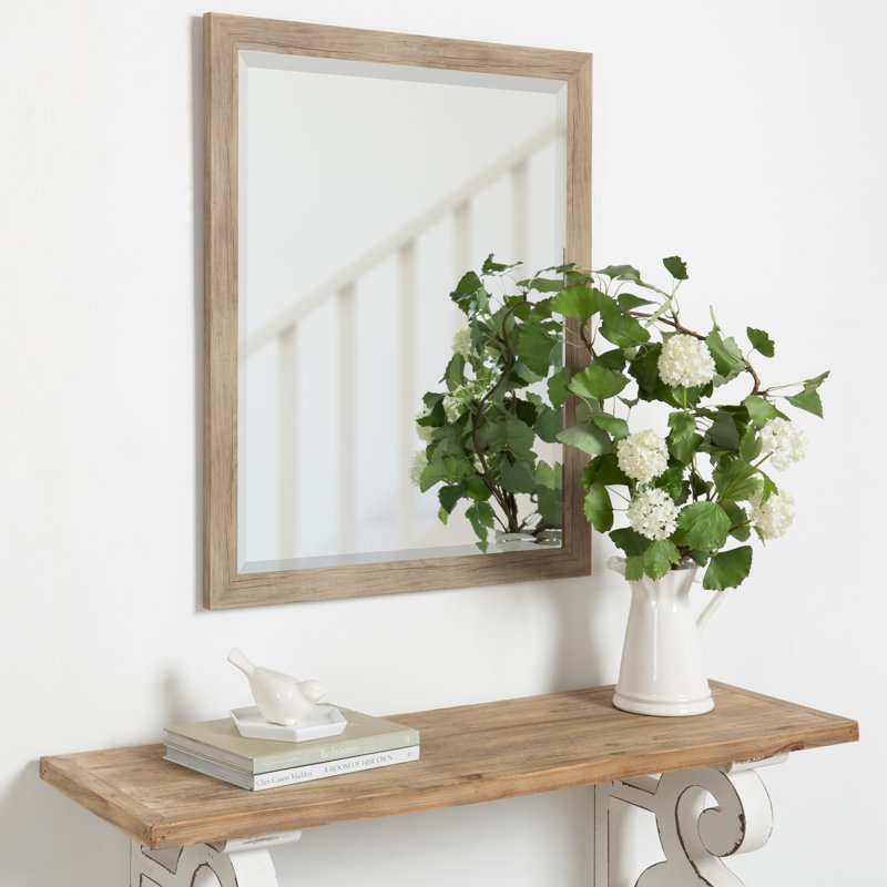 Brucie Flat Mirror, 27" x 21", Rustic Brown
