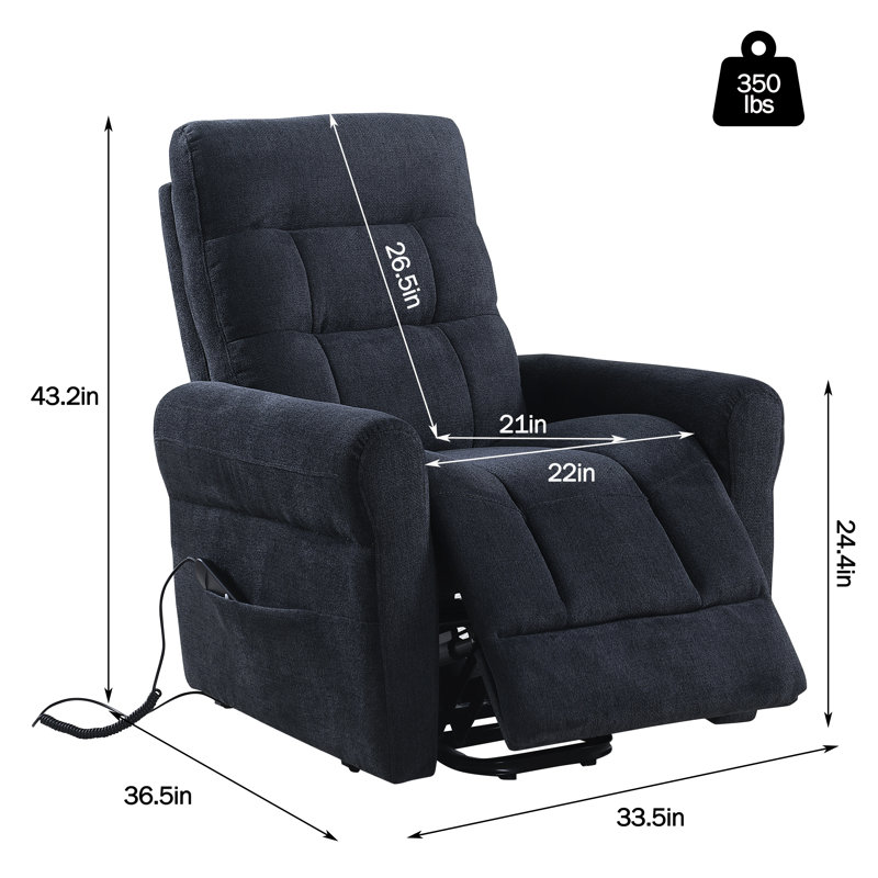 Fauteuil inclinable ergonomique l 33,5 po avec poches latérales, Noir, noir, noir, noir