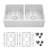 33'' L x 18'' W Ceramic Farmhouse Kitchen Sink, Reversible 50/50 Double Bowl Kitchen Sink with Bottom Grid and Strainer
