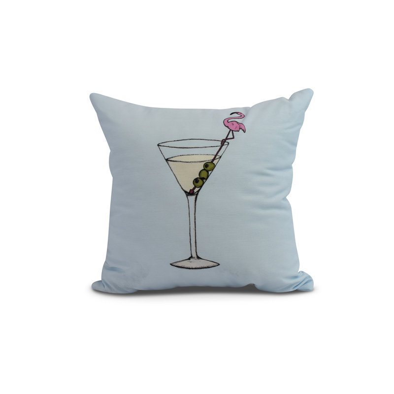 Palm Beach Reversible Throw Pillow, Pale Blue, 16"x16"