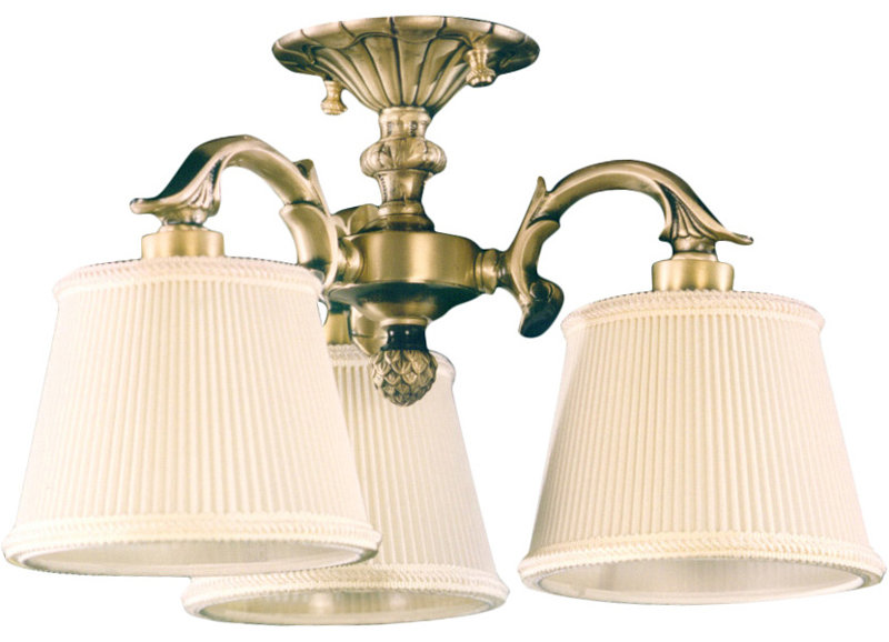 Cranmer Glass Semi Flush Mount, Polished Brass