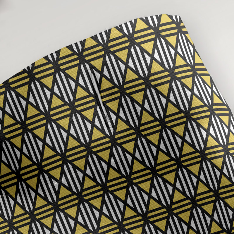 Rideau de douche simple à motif de losanges doublé classique, Jaune
