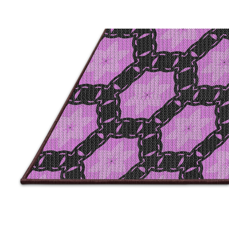 Tapis rose/zone noire à motifs Hooten, Rectangle 5 pi x 7 pi