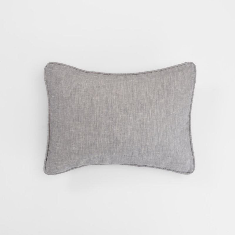 Catherine Linen Lumbar Pillow Cover & Insert, Steel Blue