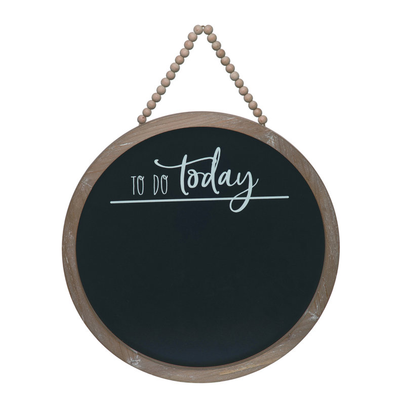 Tableau noir rond en bois 15,75 po