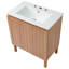 Meuble-lavabo vintage minimaliste, lavabo en céramique, 45 degrés, unité de rangement spacieuse, meuble-lavabo d'apparence naturelle de 30 po avec motif, décor élégant