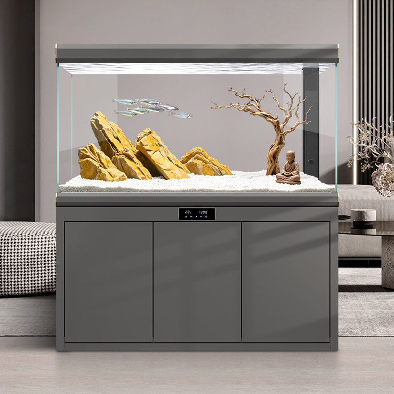 Aquarium de style nordique en verre Arowana, 26,42 gallons (H 61,02 po x l 45,67 po x P 15,75 p, Gris