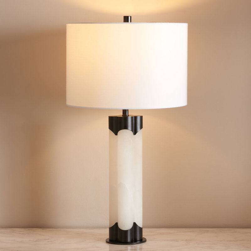 Gorlest Table Lamp, White/Black