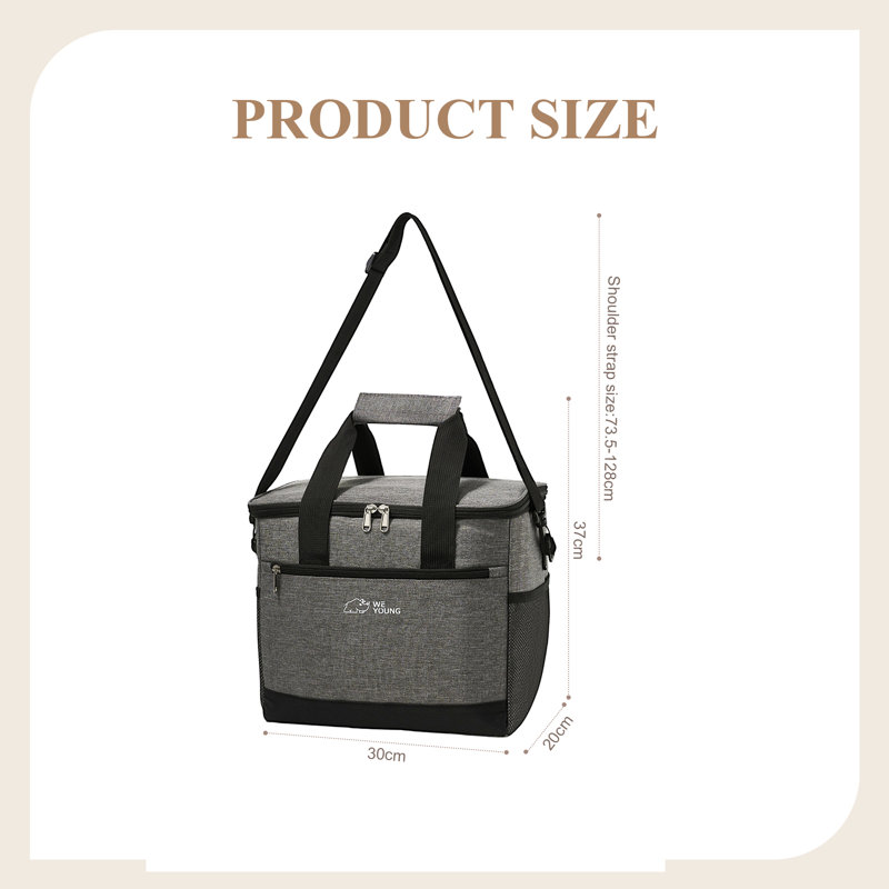 Portable Insulated Lunch Bag, 37cm H x 30cm W x 20cm D