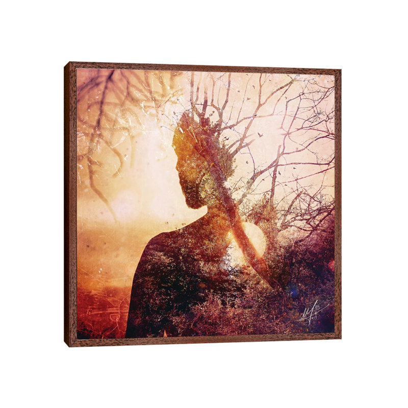 Maps by Mario Sanchez Nevado - Print on Canvas, 45.72 cm H x 45.72 cm W, Classic Brown Wood Framed Canvas