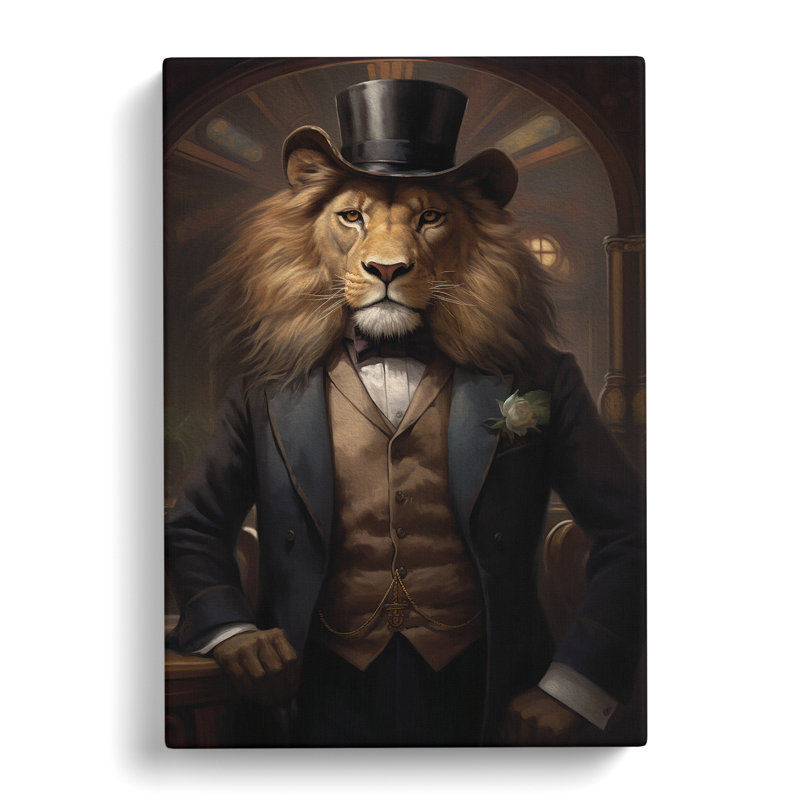 Lion Victorian No.2 - Single Picture Frame Print, 50cm H x 35cm W x 3cm D