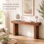 Console d'appoint rectangulaire en bois massif avec style rustique rustique, lignes minimalistes, plateau spacieux et présentoir de rangement polyvalent