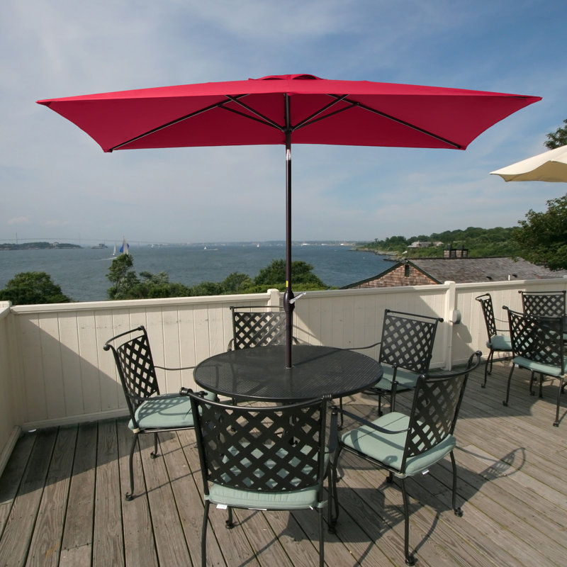 Parasol de marché rectangulaire 120 po x 78 po Brianna, Rouge