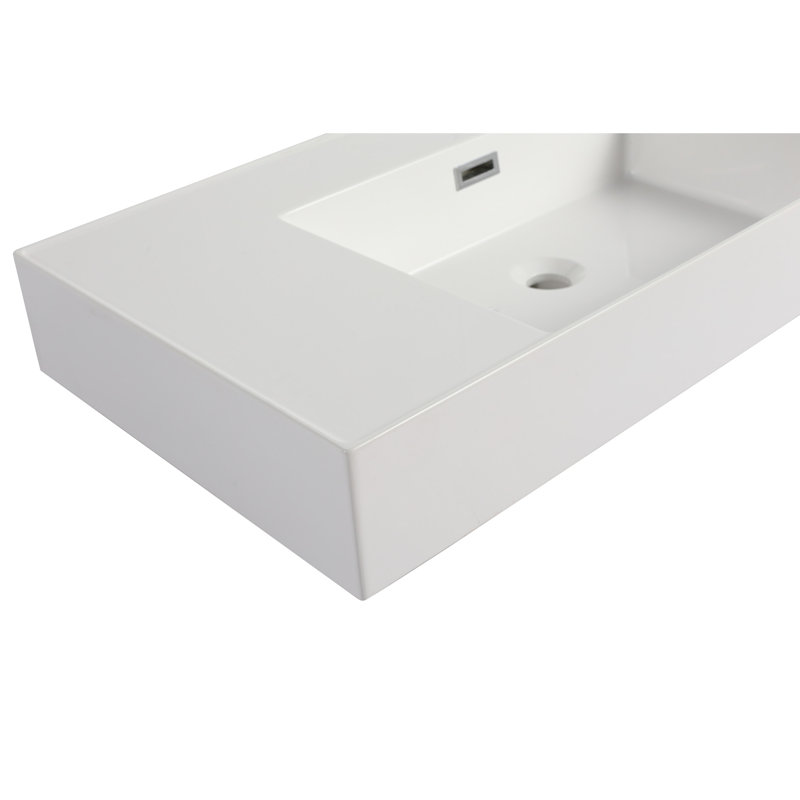 Lavabo en résine 36 po pour meuble-lavabo, comptoir de meuble-lavabo seulement