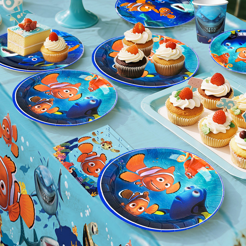 Ensemble 114 pièces de vaisselle de fête d'anniversaire «Finding Nemo»