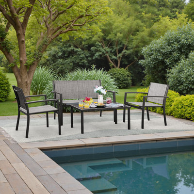 Onika 4 Piece Patio Conversation Set