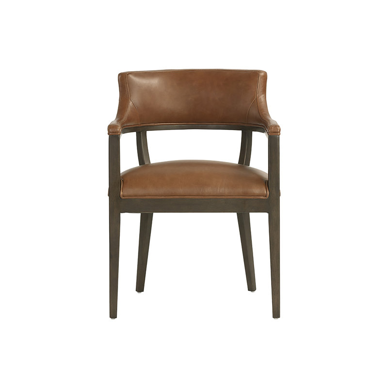 Fauteuil de salle à manger Sacco, Similicuir brun antique