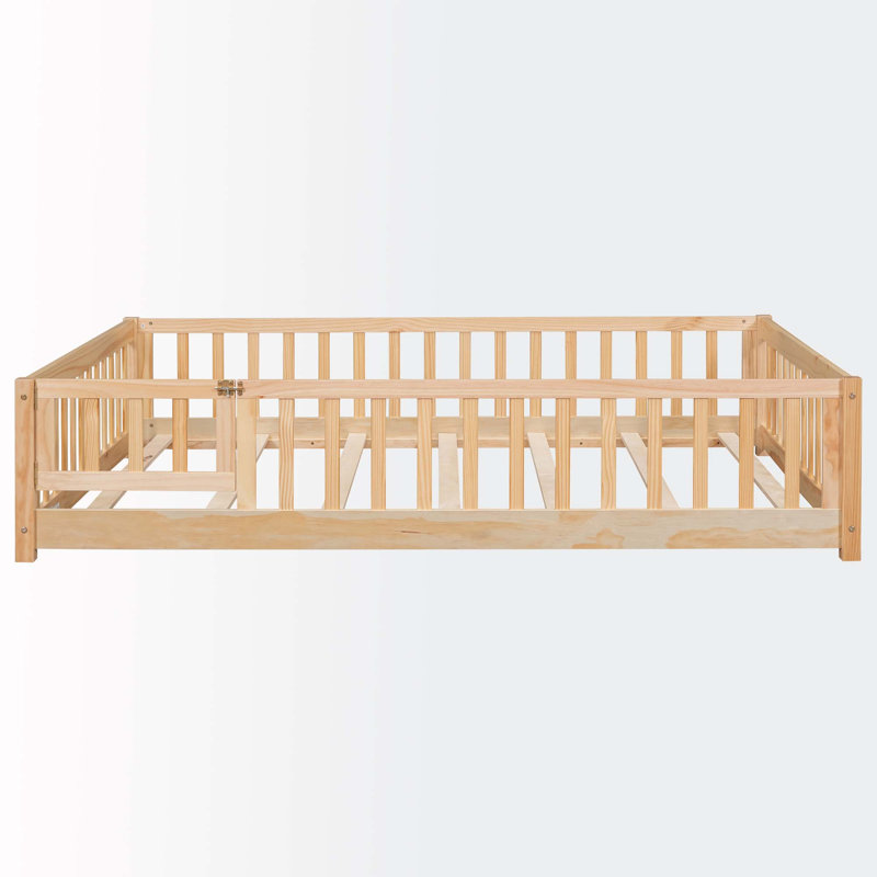 Lit plateforme en bois massif Neeta par Red Barrel Studio®, Double, Naturel