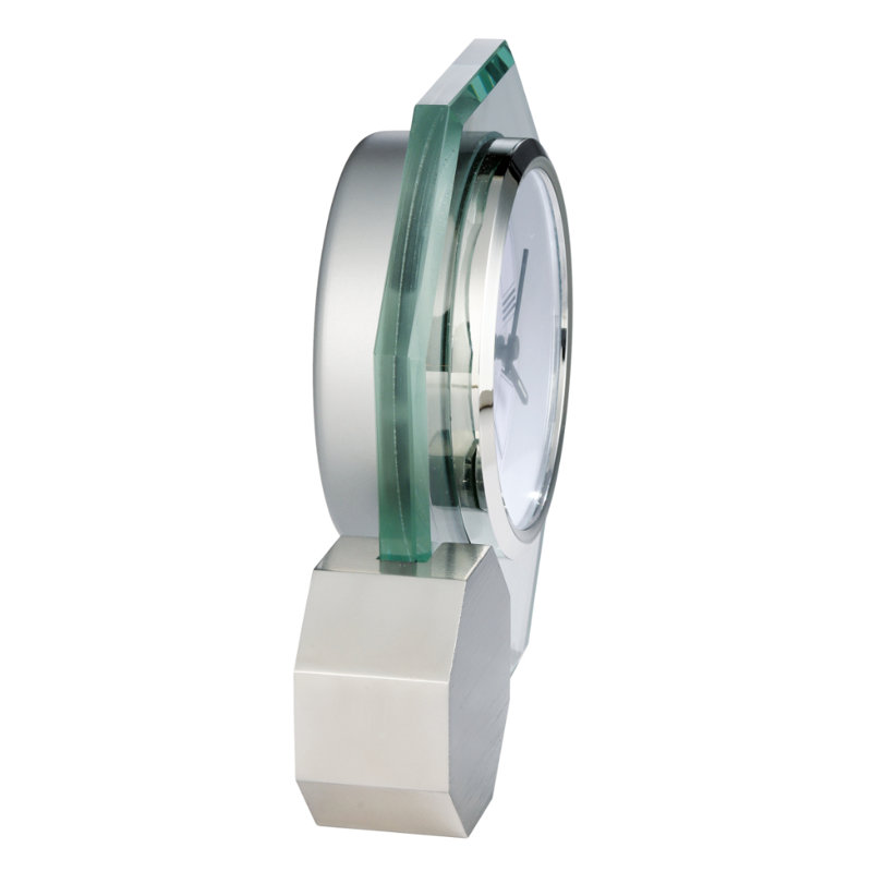 Legend Clock, Solid Brushed Silver