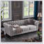 Canapé Chesterfield en tissu de lin Structure de base solide, confortable, durable et magnifique