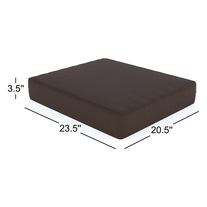 Sunbrella® Outdoor Ottoman Cushion, Spectrum Mushroom Sunbrella® Plainweave, 3.5" H x 23.5" W x 20.5" D