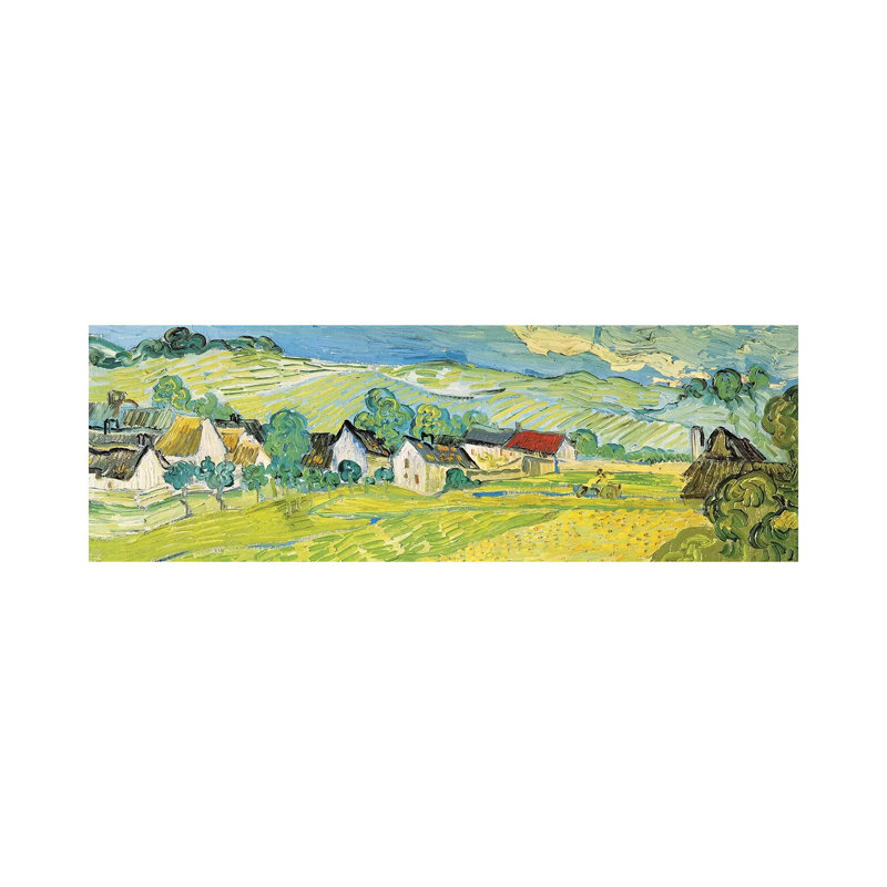 Vue Ensoleille PrÃƒÂ¨s D'Auvers by Vincent Van Gogh - Wrapped Canvas Panoramic Painting, 30.48 cm H x 91.44 cm W x 1.91 cm D
