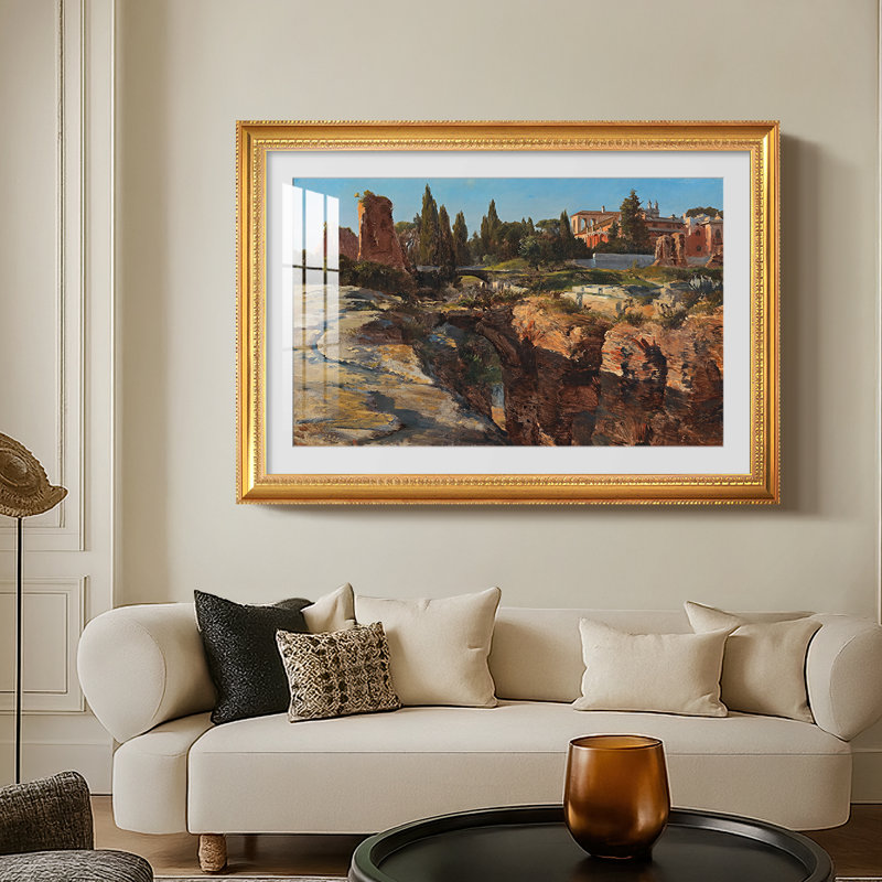 Palatin à Rome, v. 1921 - Edward Theodore Compton - Toile encadrée sur mesure, Or florentin perlé, Oui, 30 x 44
