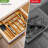 Adjustable Bamboo Drawer Organizer Expandable Silverware Organizer