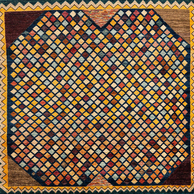 Abstract Indoor Rug, Square 3'
