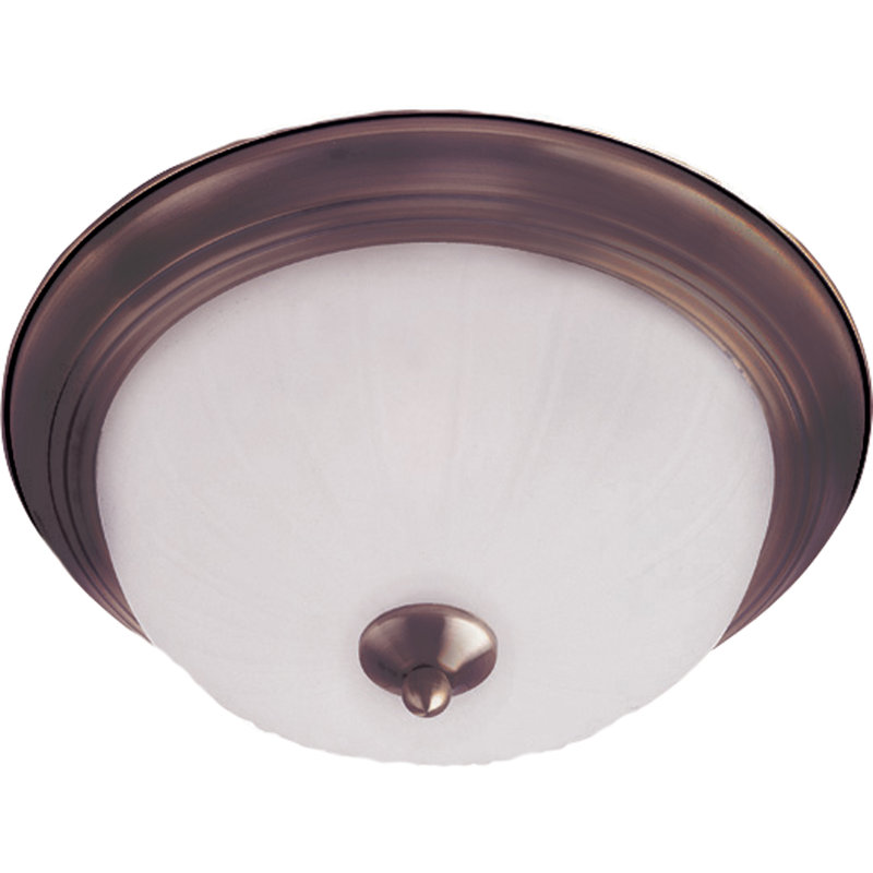 Carder Glass Flush Mount, Oil Rubbed Bronze, 6" H x 14" W