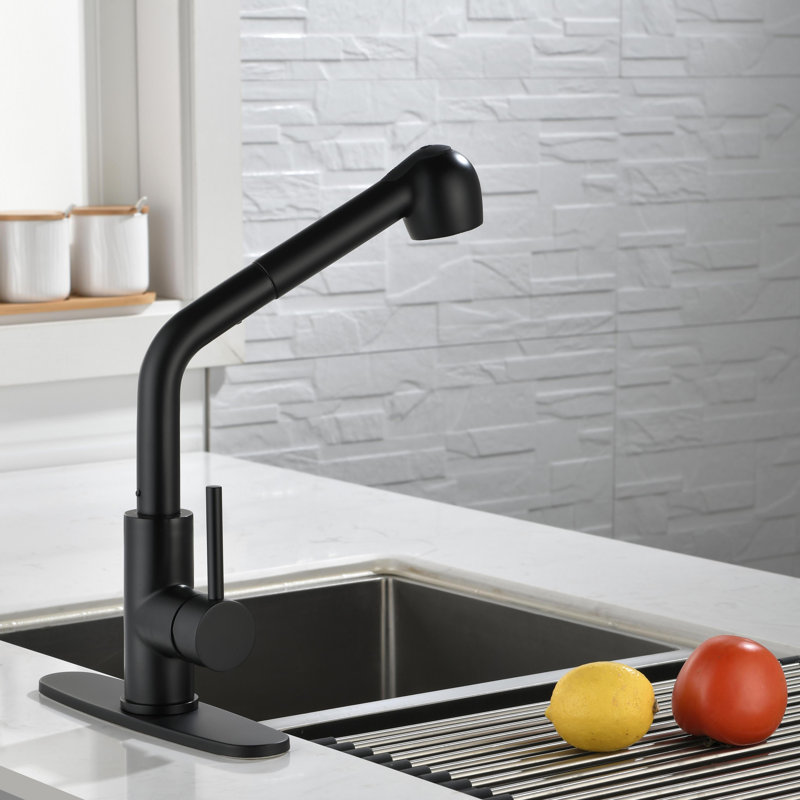 KISRAIS Pull Out Kitchen Faucet, Matte Black