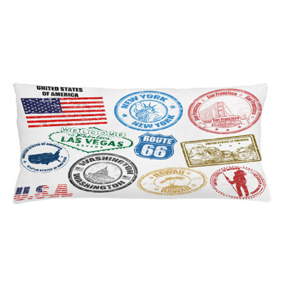 United States Indoor/Outdoor Lumbar Pillow Cover