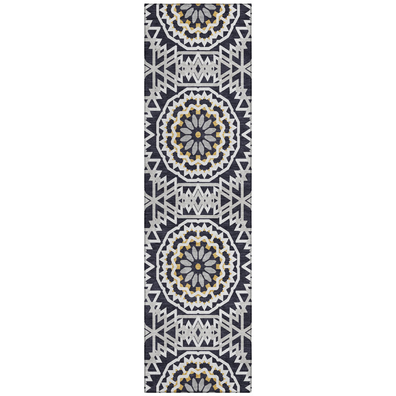 Kawon Geometric Indoor / Outdoor Rug, Runner 2'3" x 7'6"