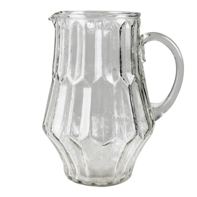 Faceted Pitcher, Glass  32 Oz Capacity